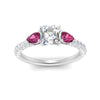 Load image into Gallery viewer, pink-sapphire-pear-accented-3-row-asscher-cut-engagement-ring-in-white-gold-FD9982ASRGSADRPIANGLE3-NL-WG