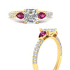 Load image into Gallery viewer, pink-sapphire-pear-accented-3-row-asscher-cut-engagement-ring-in-yellow-gold-FD9982ASRGSADRPIANGLE3-NL-YG