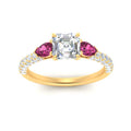 Thumbnail 51 - pink-sapphire-pear-accented-3-row-asscher-cut-engagement-ring-in-yellow-gold-FD9982ASRGSADRPIANGLE3-NL-YG