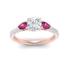 Load image into Gallery viewer, pink-sapphire-pear-accented-3-row-cushion-cut-engagement-ring-in-rose-gold-FD9982CURGSADRPIANGLE3-NL-RG