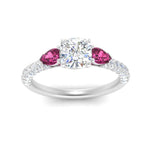 Load image into Gallery viewer, pink-sapphire-pear-accented-3-row-cushion-cut-engagement-ring-in-white-gold-FD9982CURGSADRPIANGLE3-NL-WG
