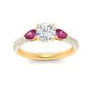 Load image into Gallery viewer, pink-sapphire-pear-accented-3-row-cushion-cut-engagement-ring-in-yellow-gold-FD9982CURGSADRPIANGLE3-NL-YG