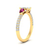 Load image into Gallery viewer, pink-sapphire-pear-accented-3-row-emerald-cut-engagement-ring-in-yellow-gold-FD9982EMRGSADRPIANGLE3-NL-YG