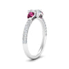 Load image into Gallery viewer, pink-sapphire-pear-accented-3-row-heart-shaped-engagement-ring-in-white-gold-FD9982HTRGSADRPIANGLE3-NL-WG