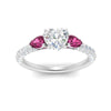 Load image into Gallery viewer, pink-sapphire-pear-accented-3-row-heart-shaped-engagement-ring-in-white-gold-FD9982HTRGSADRPIANGLE3-NL-WG