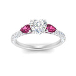 Load image into Gallery viewer, pink-sapphire-pear-accented-3-row-heart-shaped-engagement-ring-in-white-gold-FD9982HTRGSADRPIANGLE3-NL-WG
