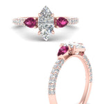 Load image into Gallery viewer, pink-sapphire-pear-accented-3-row-marquise-cut-engagement-ring-in-rose-gold-FD9982MQRGSADRPIANGLE3-NL-RG
