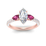 Load image into Gallery viewer, pink-sapphire-pear-accented-3-row-marquise-cut-engagement-ring-in-rose-gold-FD9982MQRGSADRPIANGLE3-NL-RG
