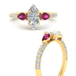 Load image into Gallery viewer, pink-sapphire-pear-accented-3-row-marquise-cut-engagement-ring-in-yellow-gold-FD9982MQRGSADRPIANGLE3-NL-YG
