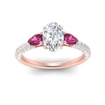 Load image into Gallery viewer, pink-sapphire-pear-accented-3-row-oval-shaped-engagement-ring-in-rose-gold-FD9982OVRGSADRPIANGLE3-NL-RG

