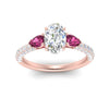 Load image into Gallery viewer, pink-sapphire-pear-accented-3-row-oval-shaped-engagement-ring-in-rose-gold-FD9982OVRGSADRPIANGLE3-NL-RG