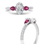 Load image into Gallery viewer, pink-sapphire-pear-accented-3-row-oval-shaped-engagement-ring-in-white-gold-FD9982OVRGSADRPIANGLE3-NL-WG
