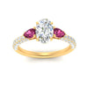 Load image into Gallery viewer, pink-sapphire-pear-accented-3-row-oval-shaped-engagement-ring-in-yellow-gold-FD9982OVRGSADRPIANGLE3-NL-YG