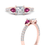Load image into Gallery viewer, pink-sapphire-pear-accented-3-row-princess-cut-engagement-ring-in-rose-gold-FD9982PRRGSADRPIANGLE3-NL-RG
