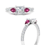 Load image into Gallery viewer, pink-sapphire-pear-accented-3-row-princess-cut-engagement-ring-in-white-gold-FD9982PRRGSADRPIANGLE3-NL-WG
