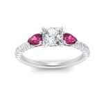 Load image into Gallery viewer, pink-sapphire-pear-accented-3-row-princess-cut-engagement-ring-in-white-gold-FD9982PRRGSADRPIANGLE3-NL-WG
