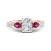 Load image into Gallery viewer, pink-sapphire-pear-accented-3-row-radiant-cut-engagement-ring-in-rose-gold-FD9982RARGSADRPIANGLE3-NL-RG