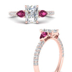 Load image into Gallery viewer, pink-sapphire-pear-accented-3-row-radiant-cut-engagement-ring-in-rose-gold-FD9982RARGSADRPIANGLE3-NL-RG
