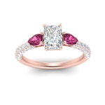 Load image into Gallery viewer, pink-sapphire-pear-accented-3-row-radiant-cut-engagement-ring-in-rose-gold-FD9982RARGSADRPIANGLE3-NL-RG
