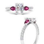 Load image into Gallery viewer, pink-sapphire-pear-accented-3-row-radiant-cut-engagement-ring-in-white-gold-FD9982RARGSADRPIANGLE3-NL-WG
