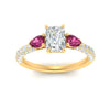 Load image into Gallery viewer, pink-sapphire-pear-accented-3-row-radiant-cut-engagement-ring-in-yellow-gold-FD9982RARGSADRPIANGLE3-NL-YG