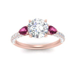 Load image into Gallery viewer, pink-sapphire-pear-accented-3-row-round-cut-engagement-ring-in-rose-gold-FD9982RORGSADRPIANGLE3-NL-RG
