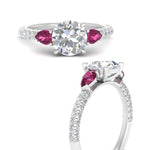 Load image into Gallery viewer, pink-sapphire-pear-accented-3-row-round-cut-engagement-ring-in-white-gold-FD9982RORGSADRPIANGLE3-NL-WG
