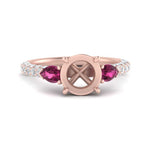 Load image into Gallery viewer, pink-sapphire-pear-accented-3-row-semi-mount-engagement-ring-in-rose-gold-FD9982SMRGSADRPIANGLE3-NL-RG
