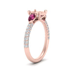 Load image into Gallery viewer, pink-sapphire-pear-accented-3-row-semi-mount-engagement-ring-in-rose-gold-FD9982SMRGSADRPIANGLE3-NL-RG
