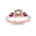 Load image into Gallery viewer, pink-sapphire-pear-accented-3-row-semi-mount-engagement-ring-in-rose-gold-FD9982SMRGSADRPIANGLE3-NL-RG
