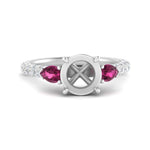 Load image into Gallery viewer, pink-sapphire-pear-accented-3-row-semi-mount-engagement-ring-in-white-gold-FD9982SMRGSADRPIANGLE3-NL-WG
