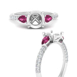 Load image into Gallery viewer, pink-sapphire-pear-accented-3-row-semi-mount-engagement-ring-in-white-gold-FD9982SMRGSADRPIANGLE3-NL-WG
