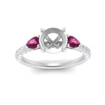 Load image into Gallery viewer, pink-sapphire-pear-accented-3-row-semi-mount-engagement-ring-in-white-gold-FD9982SMRGSADRPIANGLE3-NL-WG
