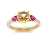 Load image into Gallery viewer, pink-sapphire-pear-accented-3-row-semi-mount-engagement-ring-in-yellow-gold-FD9982SMRGSADRPIANGLE3-NL-YG
