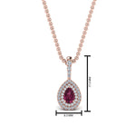 Load image into Gallery viewer, pink-sapphire-pear-shaped-double-halo-diamond-pendant-in-FDPD86826PE(6.0X4.0MM)GSADRPI-NL-RG-GS
