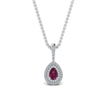 Load image into Gallery viewer, pink-sapphire-pear-shaped-double-halo-diamond-pendant-in-FDPD86826PE(6.0X4.0MM)GSADRPI-NL-WG-GS
