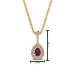 Load image into Gallery viewer, pink-sapphire-pear-shaped-double-halo-diamond-pendant-in-FDPD86826PE(6.0X4.0MM)GSADRPI-NL-YG-GS
