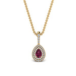 Load image into Gallery viewer, pink-sapphire-pear-shaped-double-halo-diamond-pendant-in-FDPD86826PE(6.0X4.0MM)GSADRPI-NL-YG-GS
