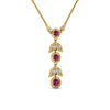 Load image into Gallery viewer, pink-sapphire-petal-diamond-drop-necklace-in-FDPD8598GSADRPIANGLE2-NL-YG