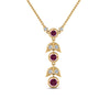 Load image into Gallery viewer, pink-sapphire-petal-diamond-drop-necklace-in-FDPD8598GSADRPIANGLE2-NL-YG