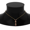 Load image into Gallery viewer, pink-sapphire-petal-diamond-drop-necklace-in-FDPD8598GSADRPIANGLE2-NL-YG