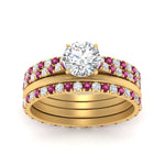 Load image into Gallery viewer, pink-sapphire-ring-with-multi-stack-band-in-FD9918ROGSADRPI-NL-YG
