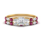 Load image into Gallery viewer, pink-sapphire-round-and-marquise-asscher-bridal-wedding-rings-in-yellow-gold-FD9398AS1GSADRPI-NL-YG.jpg?v=1756378422
