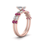 Load image into Gallery viewer, pink-sapphire-round-and-marquise-emerald-cut-bridal-wedding-rings-in-rose-gold-FD9398EM1GSADRPIANGLE2-NL-RG.jpg?v=1756378473
