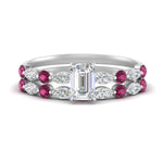 Load image into Gallery viewer, pink-sapphire-round-and-marquise-emerald-cut-bridal-wedding-rings-in-white-gold-FD9398EM1GSADRPI-NL-WG.jpg?v=1756378472
