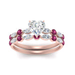 Load image into Gallery viewer, pink-sapphire-round-and-marquise-heart-bridal-wedding-rings-in-rose-gold-FD9398HT1GSADRPIANGLE5-NL-RG_ce3773d9-9021-487a-aeef-f9378ccc57ac.jpg?v=1756378512
