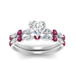 Load image into Gallery viewer, pink-sapphire-round-and-marquise-heart-bridal-wedding-rings-in-white-gold-FD9398HT1GSADRPIANGLE5-NL-WG_42201184-ec2f-4cfb-a573-5270073f8e74.jpg?v=1756378512
