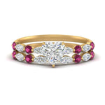 Load image into Gallery viewer, pink-sapphire-round-and-marquise-heart-bridal-wedding-rings-in-yellow-gold-FD9398HT1GSADRPI-NL-YG_c3be2328-c137-49e8-ba05-f663aa49a222.jpg?v=1756378512
