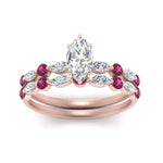 Load image into Gallery viewer, pink-sapphire-round-and-marquise-marquise-cut-bridal-wedding-rings-in-rose-gold-FD9398MQ1GSADRPIANGLE5-NL-RG.jpg?v=1756378524
