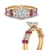 Load image into Gallery viewer, pink-sapphire-round-and-marquise-marquise-cut-bridal-wedding-rings-in-yellow-gold-FD9398MQ1GSADRPIANGLE3-NL-YG.jpg?v=1756378524